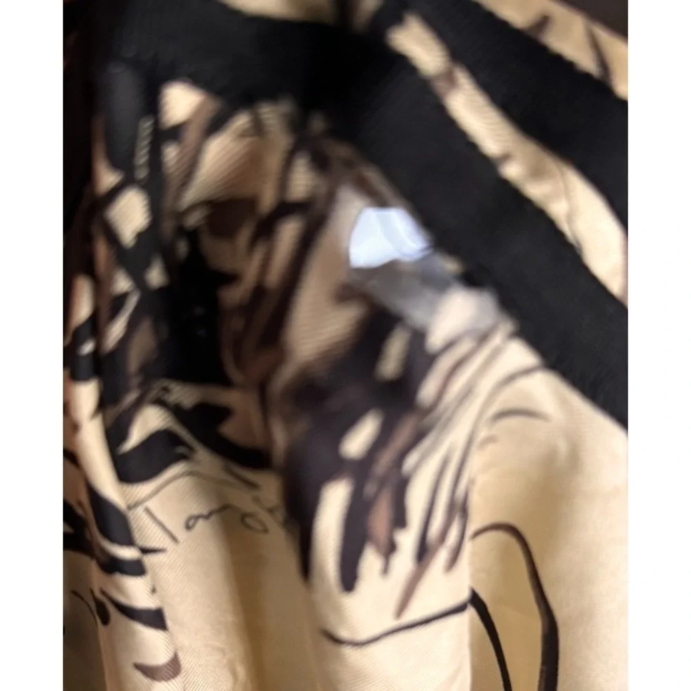 Tory Burch Ivory &black Tunic Blouse Kaftan Top Embellished Silk 8 V-neck- Read
